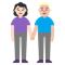 Woman and Man Holding Hands- Light Skin Tone- Medium-Light Skin Tone emoji on Microsoft
